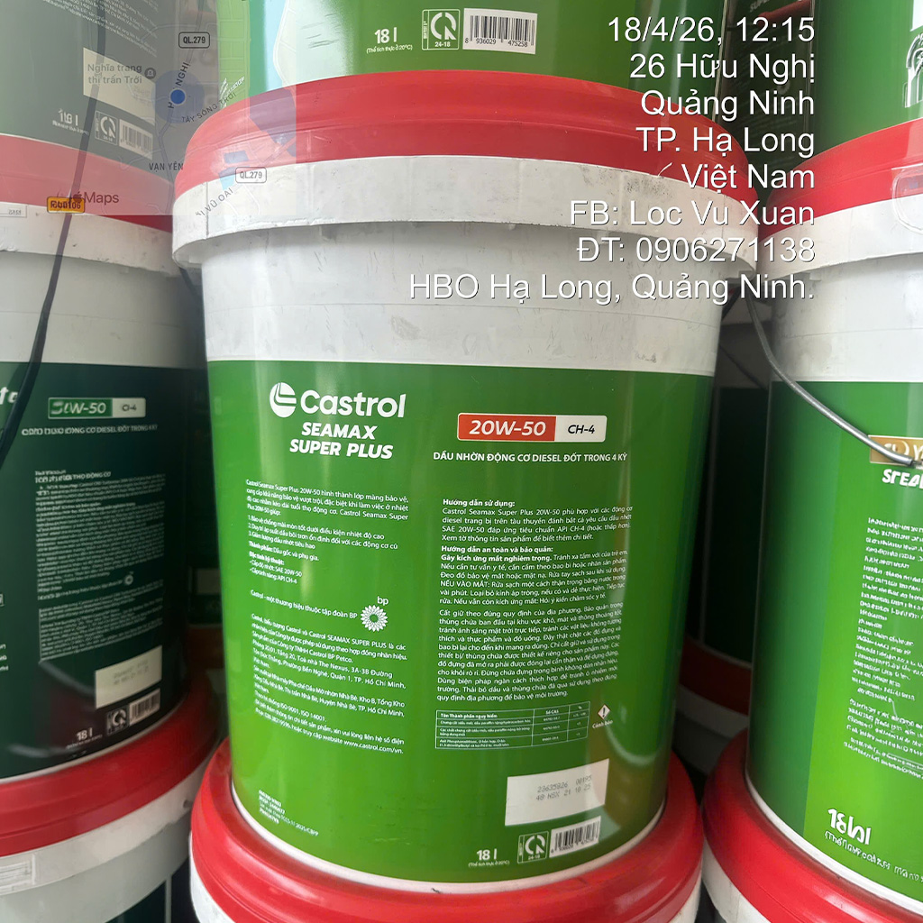 Dầu Castrol Seamax Super Plus 15w-40, 20w-50 CH4 chuyên dụng tàu du lịch, tàu cá, động cơ máy thuỷ